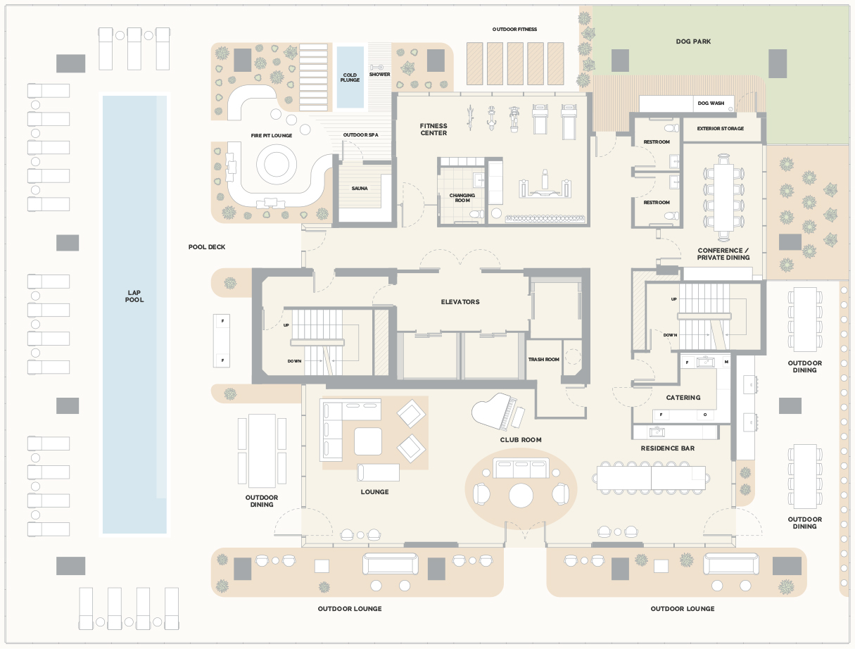 The Linden Residences Austin Texas Condo Tower Amenities Deck
