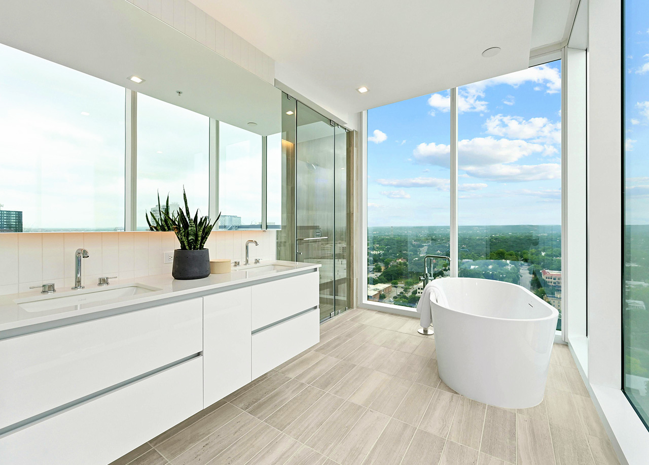 The Linden Residences Austin Texas Condo Tower D1 Unit Bathroom