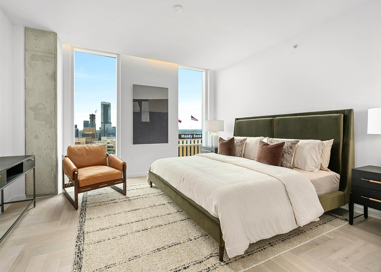 The Linden Residences Austin Texas Condo Tower E1 Unit Bedroom