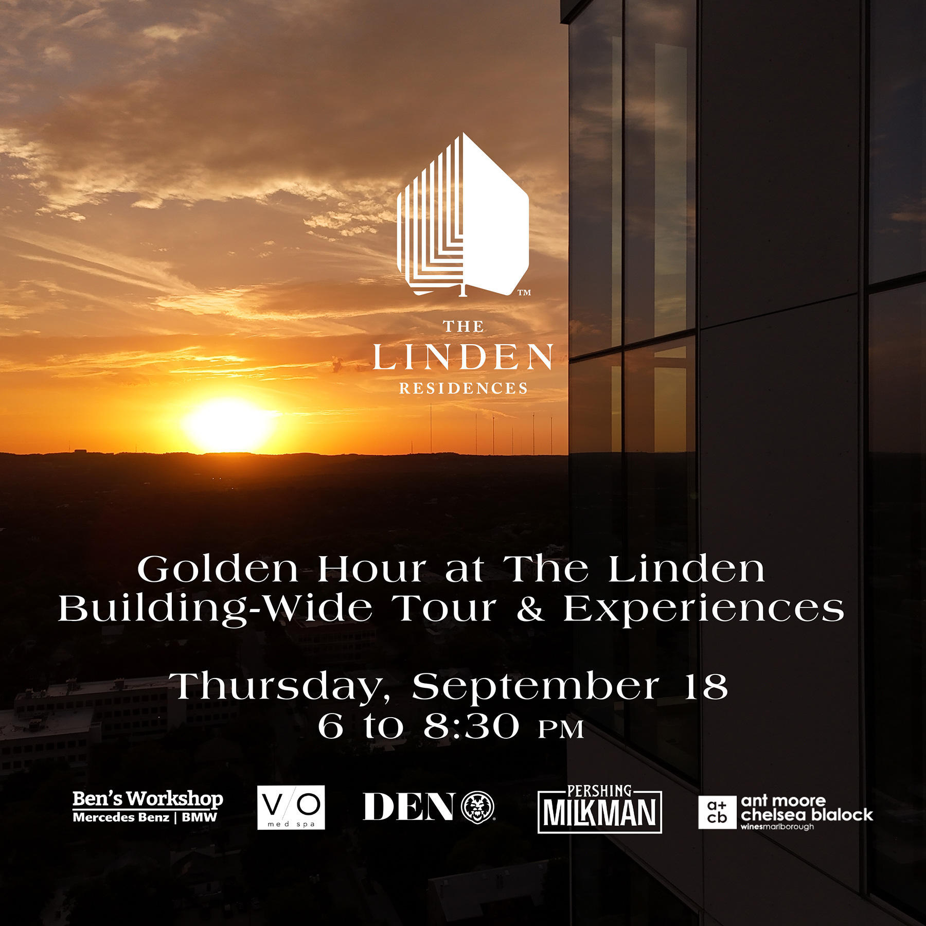 Golden Hour at The Linden Residences Sunset Over Austin, Texas