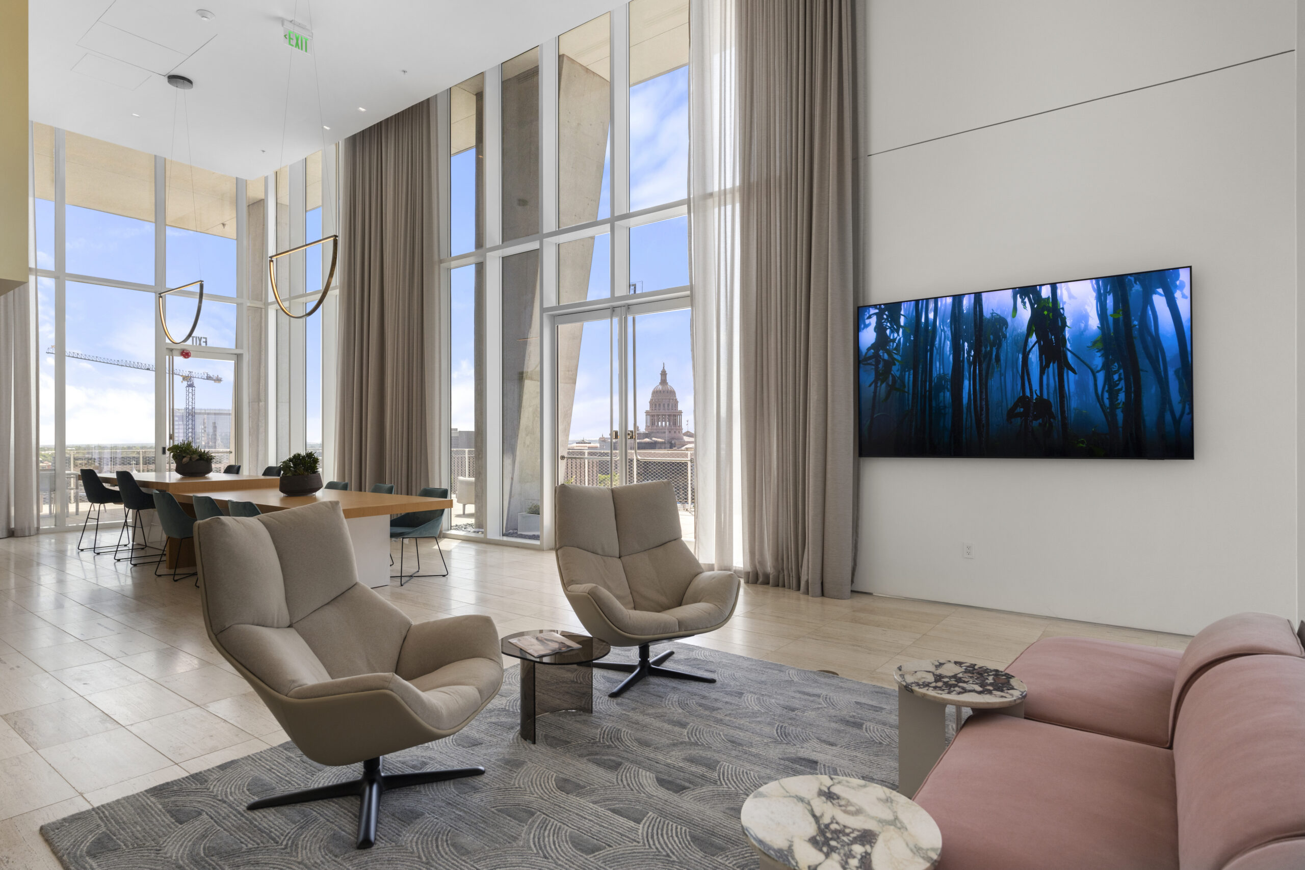 The Linden Residences Austin Texas Condo Tower Penthouse 3 Kitchen Living